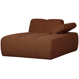 WOOOD Mojo chaise longue bank arm rechts bouclé Roestbruin Melange