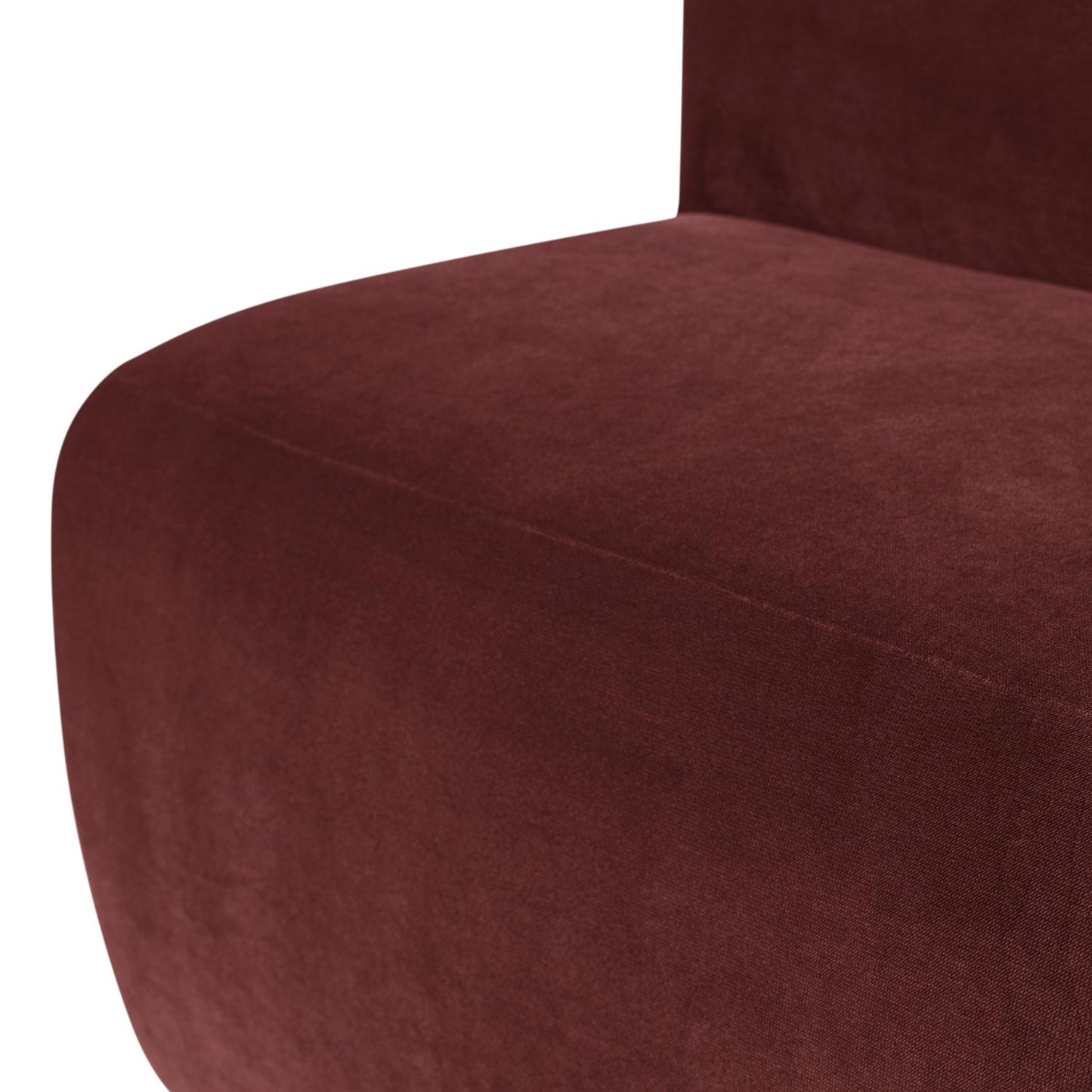 WOOOD Mojo Base eetkamerbank 84 cm met rugleuning velvet Kastanjebruin