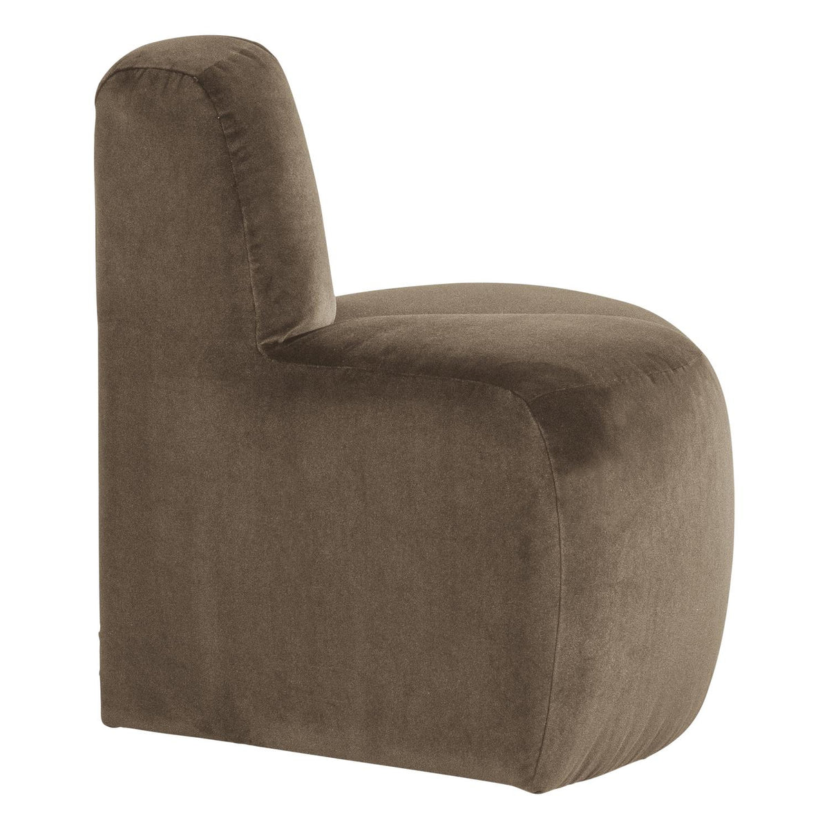WOOOD Mojo eetbank hoek rond rugleuning velvet Taupe
