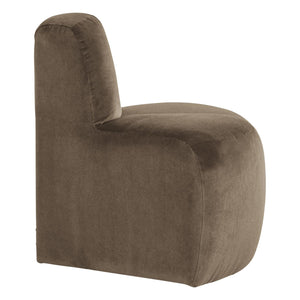 WOOOD Mojo eetbank hoek rond rugleuning velvet Taupe