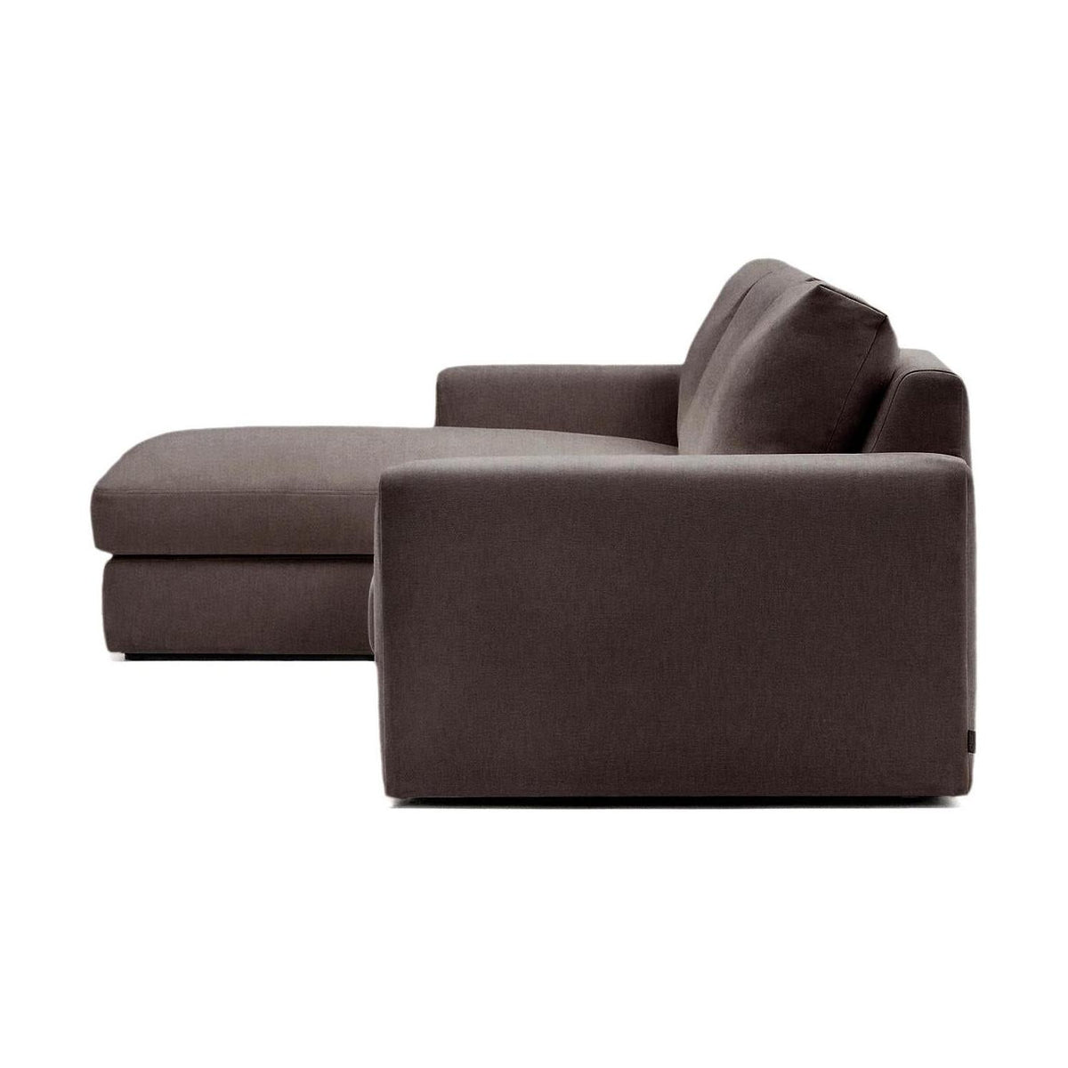 Kave Home Alea 4-zitsbank chaise longue links Donkerbruin