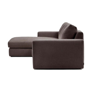 Kave Home Alea 4-zitsbank chaise longue links Donkerbruin