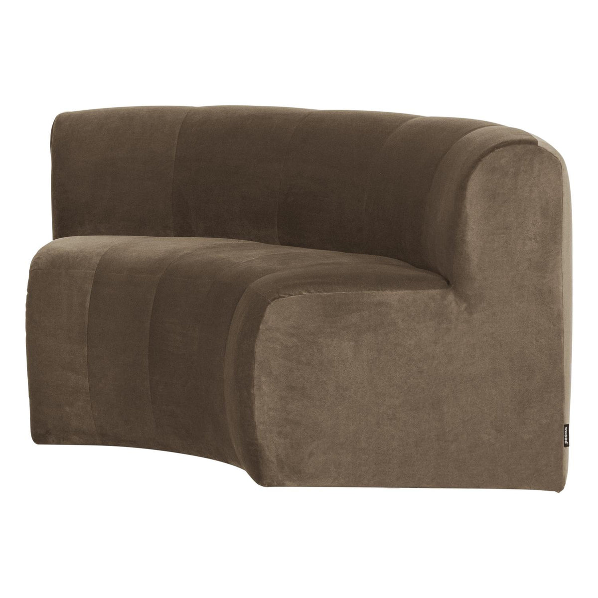 WOOOD Mojo Base eetbank halfronde hoek rugleuning velvet Taupe