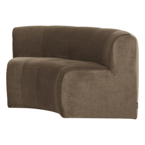 WOOOD Mojo Base eetbank halfronde hoek rugleuning velvet Taupe