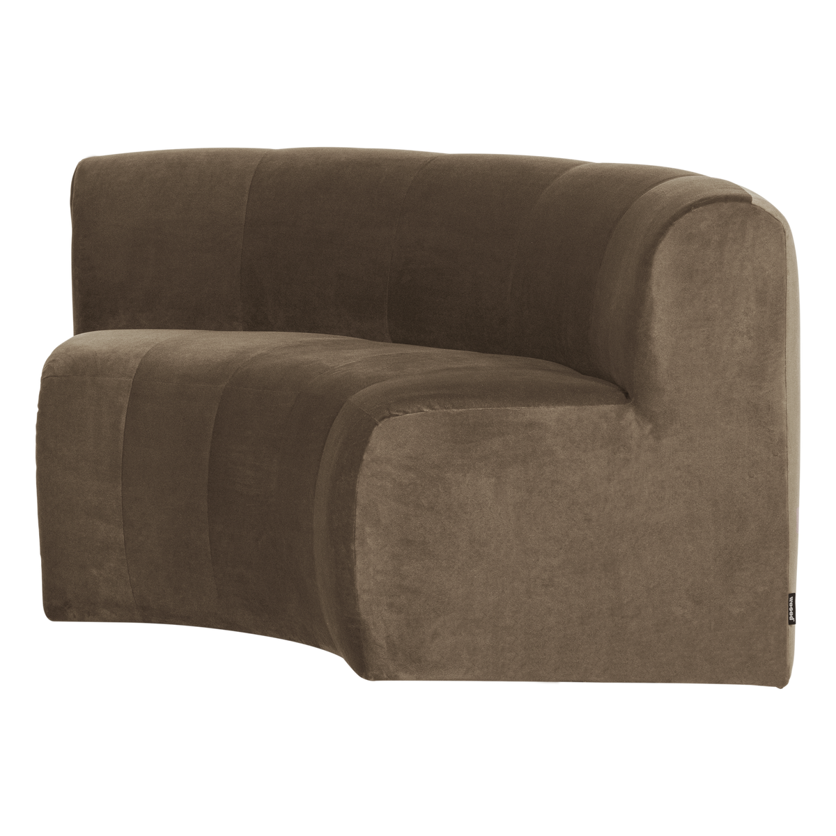WOOOD Mojo Base eetbank halfronde hoek rugleuning velvet Taupe