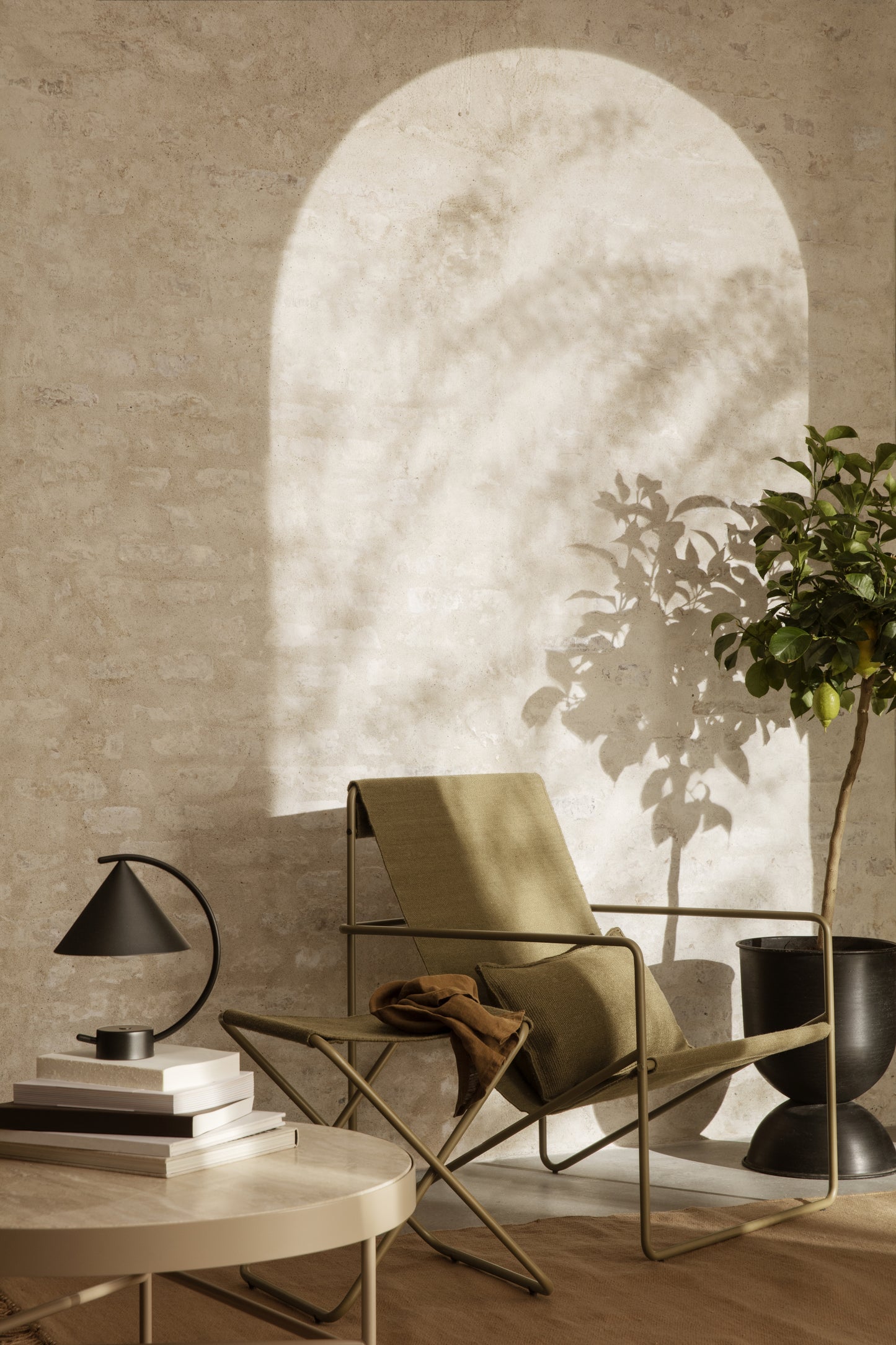 Ferm Living Desert loungestoel Olive/Olive