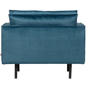 WOOOD Rodeo fauteuil velvet Blauw