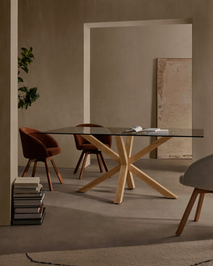 Kave Home Argo eettafel rechthoek 180x100 cm Clear/Natural
