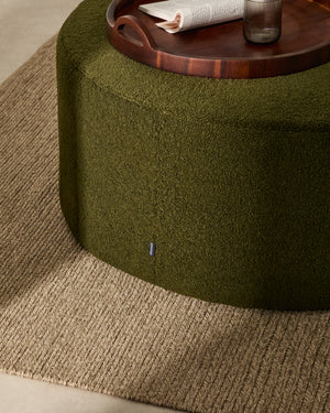 Kave Home Kaeli poef Ø90 cm bouclé Green