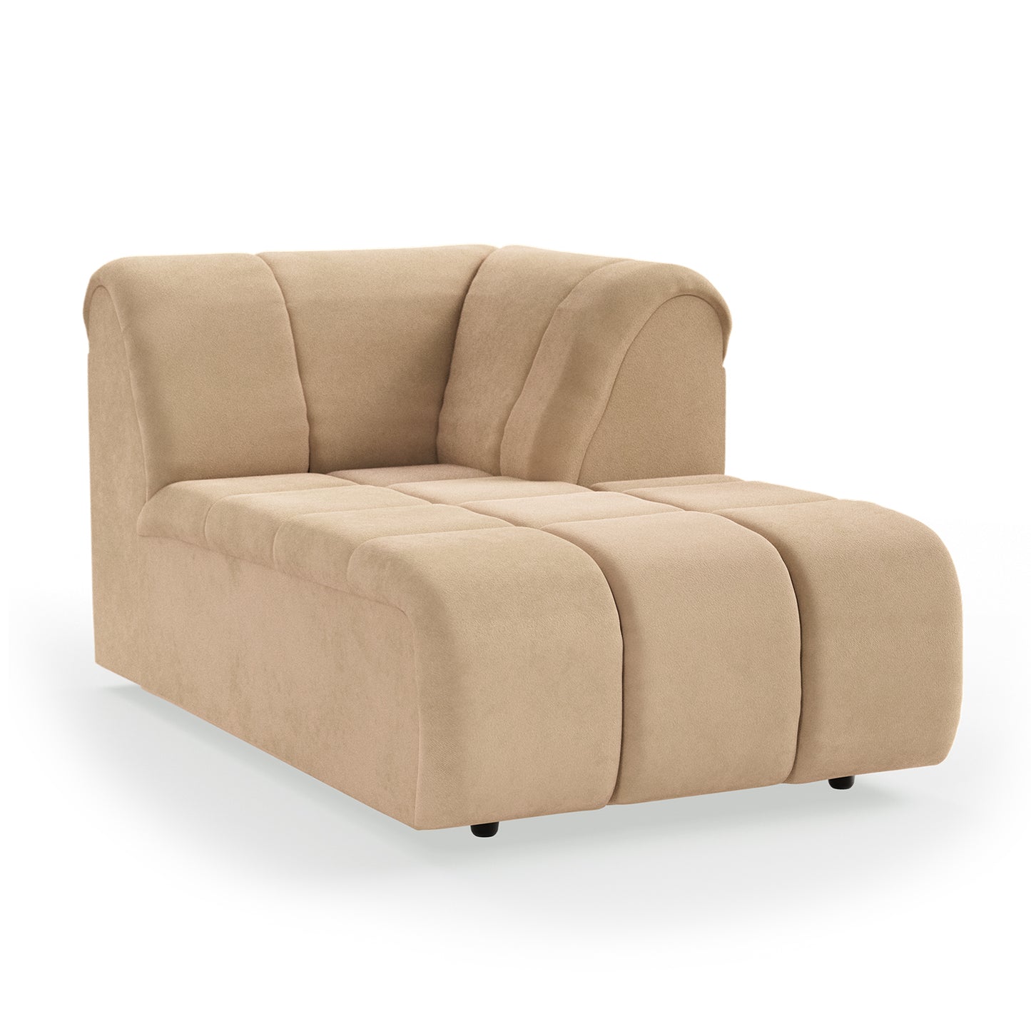 HKliving Wave bank right divan Royal Velvet Cream