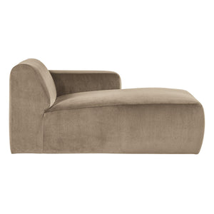 WOOOD Mojo Base chaise longue bank arm rechts velvet Khaki