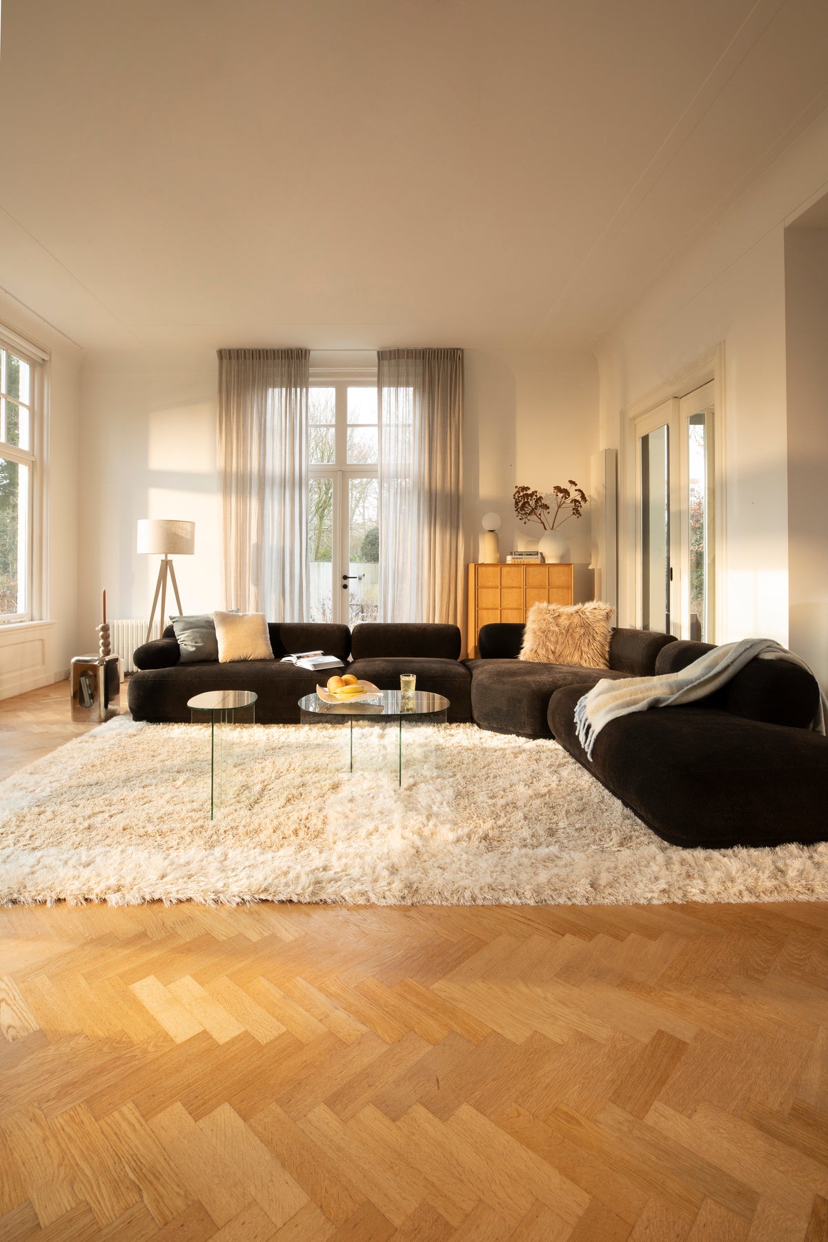 Zuiver Curly vloerkleed 200x290 cm Beige