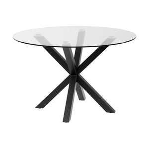 Kave Home Argo eettafel rond Ø119 Clear/Black