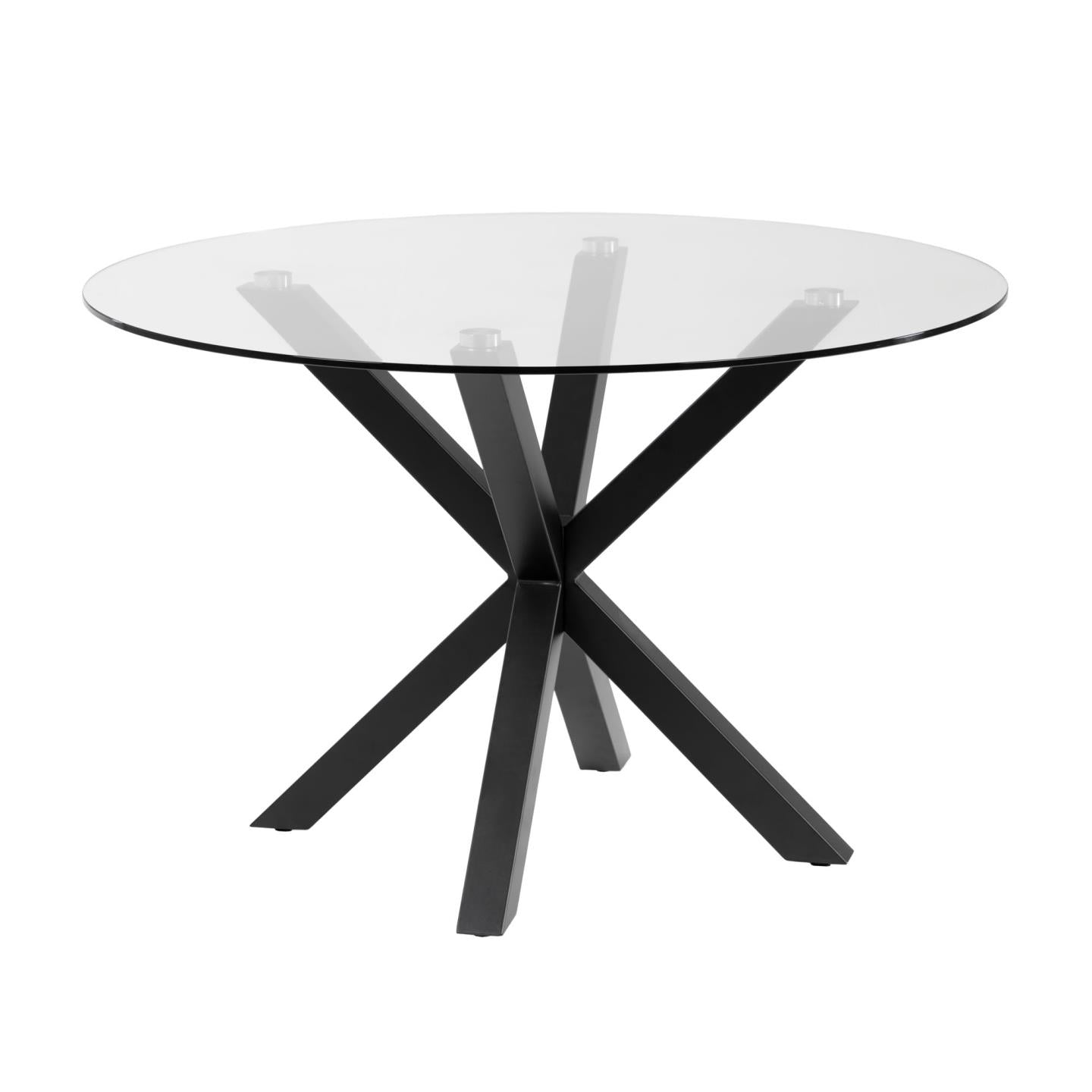 Kave Home Argo eettafel rond Ø119 Clear/Black