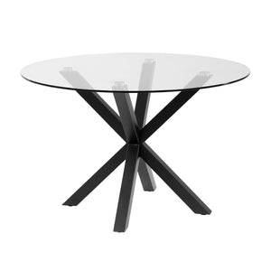 Kave Home Argo eettafel rond Ø119 Clear/Black