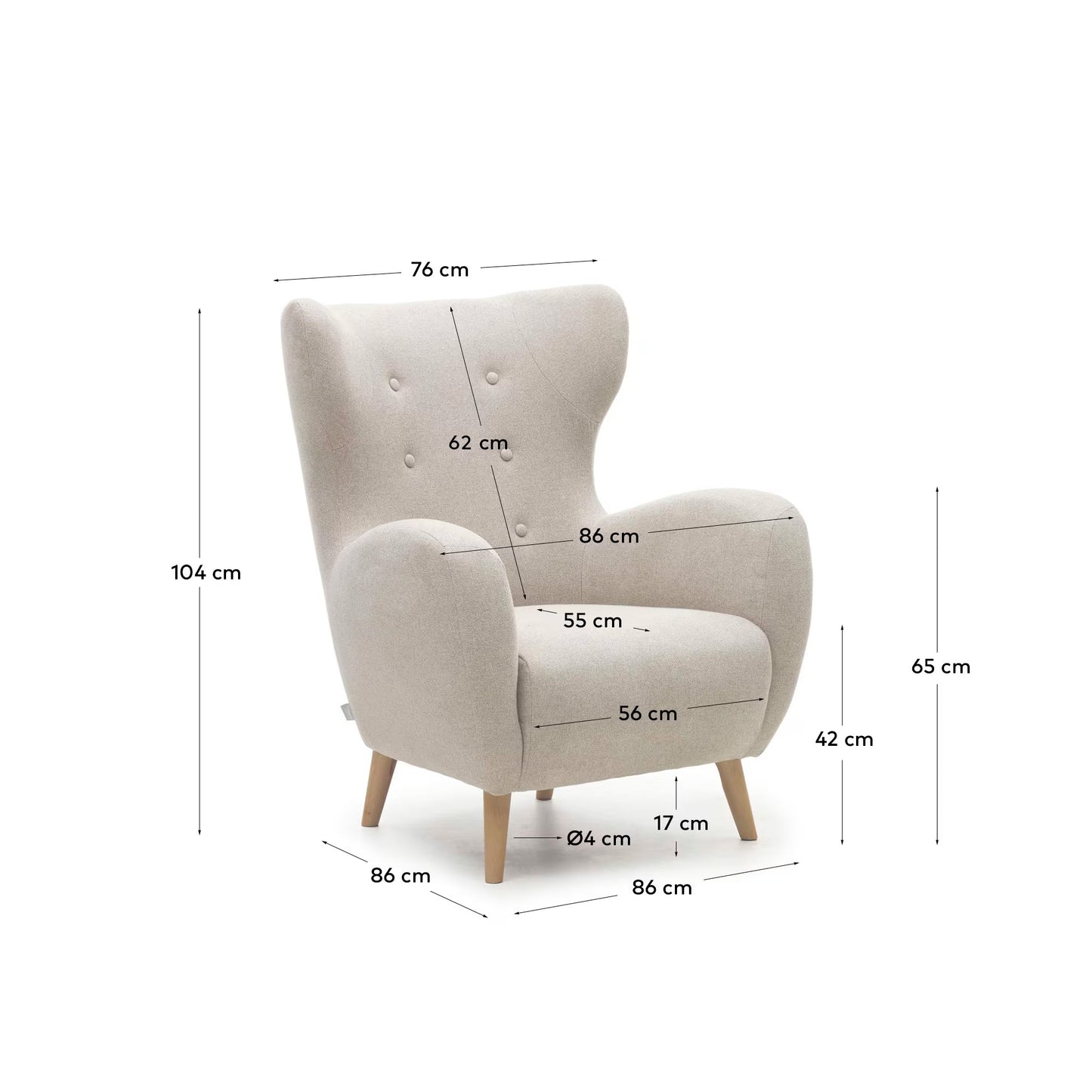 Kave Home Patio fauteuil bouclé Beige