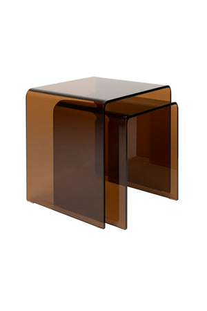 Dutchbone Vetro bijzettafel set van 2 Bruin