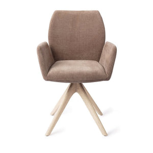 Jesper Home Misaki eetkamerstoel Mocha Mist revolve oak bleach
