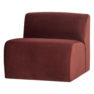 WOOOD Mojo Base 1-zits bank velvet Kastanjebruin