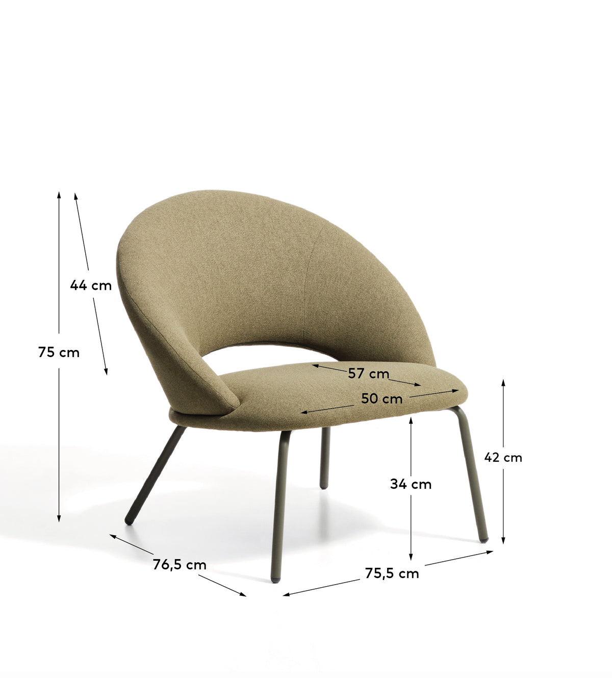Kave Home Bonali fauteuil chenille Green