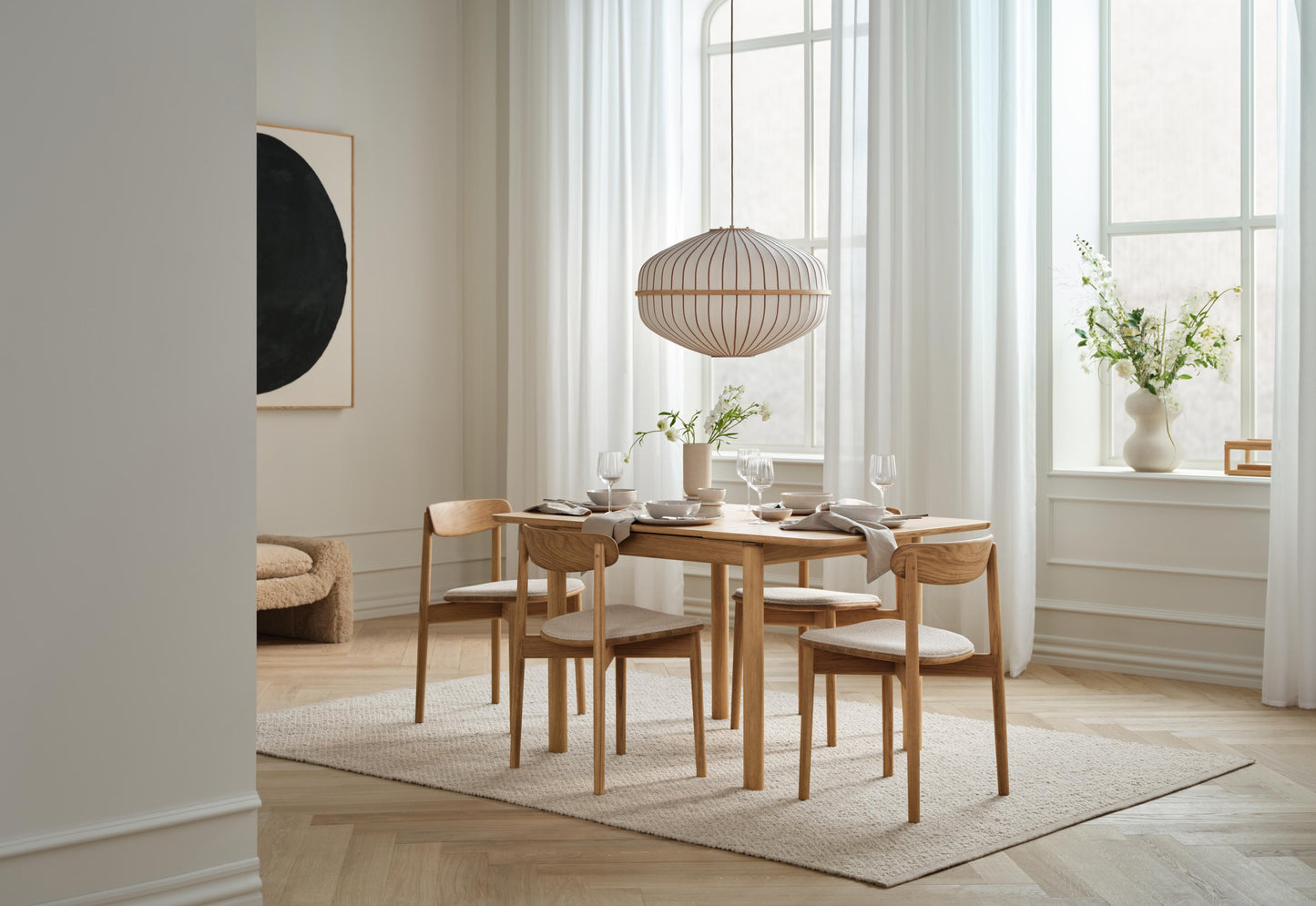 Bolia Merge eetkamerstoel Monza Beige geolied eiken