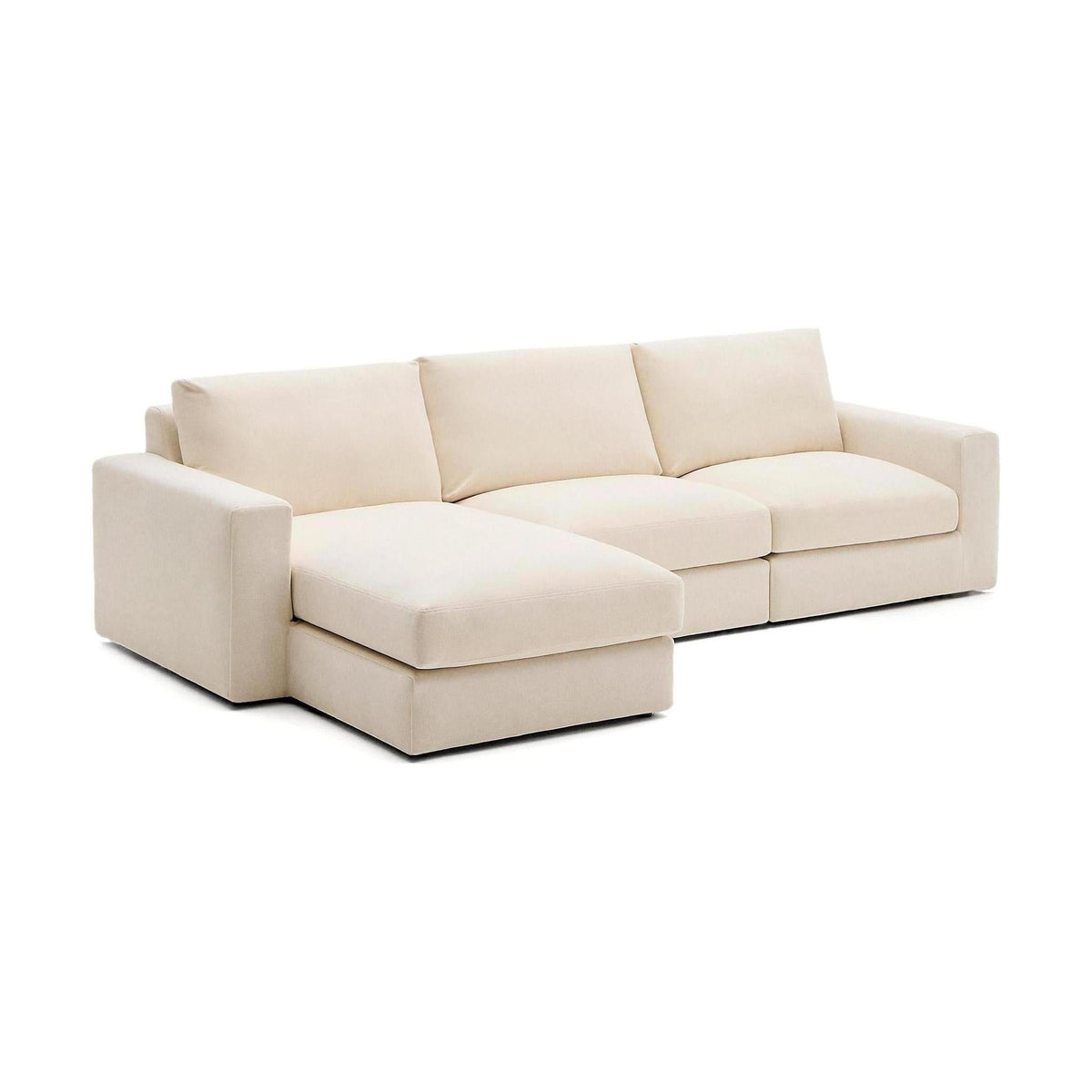 Kave Home Alea 4-zitsbank met chaise longue links Ecru