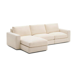 Kave Home Alea 4-zitsbank met chaise longue links Ecru
