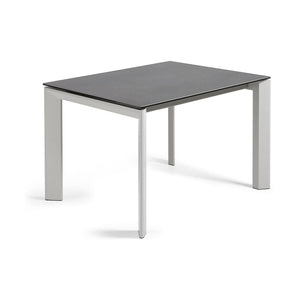 Kave Home Axis eettafel uitschuifbaar 120/180x80 cm Grijs/Wit