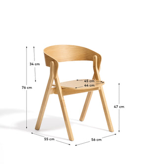 Kave Home Godia eetkamerstoel Beige