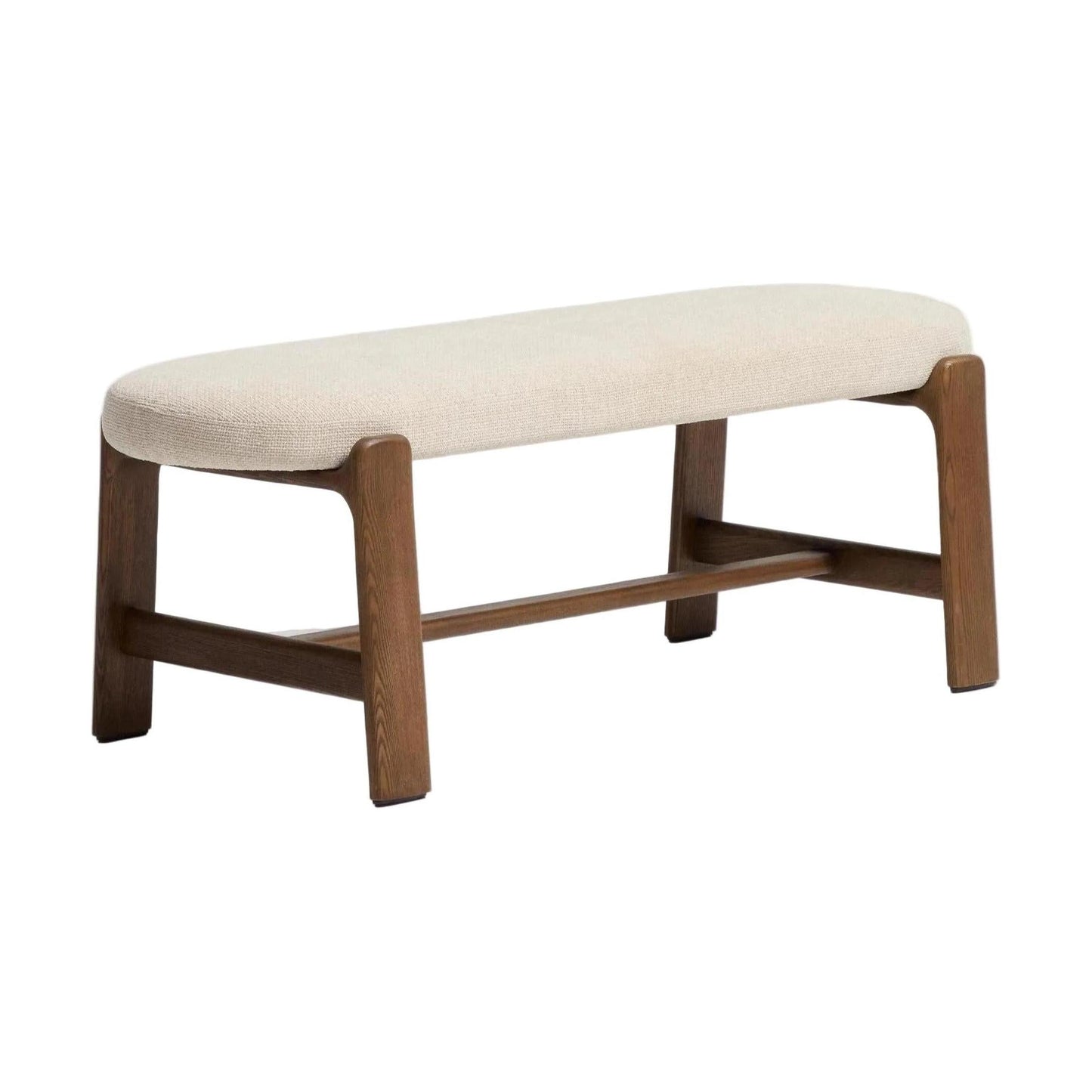 Kave Home Granite eetkamerbank chenille Beige/walnoot