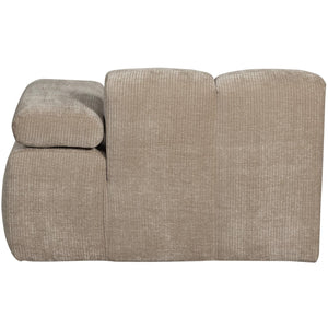 WOOOD Mojo chaise longue bank arm rechts ribstof Donkerzand