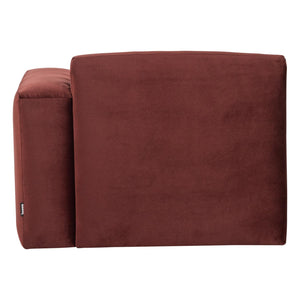 WOOOD Mojo Base 1-zits bank arm rechts velvet Kastanjebruin