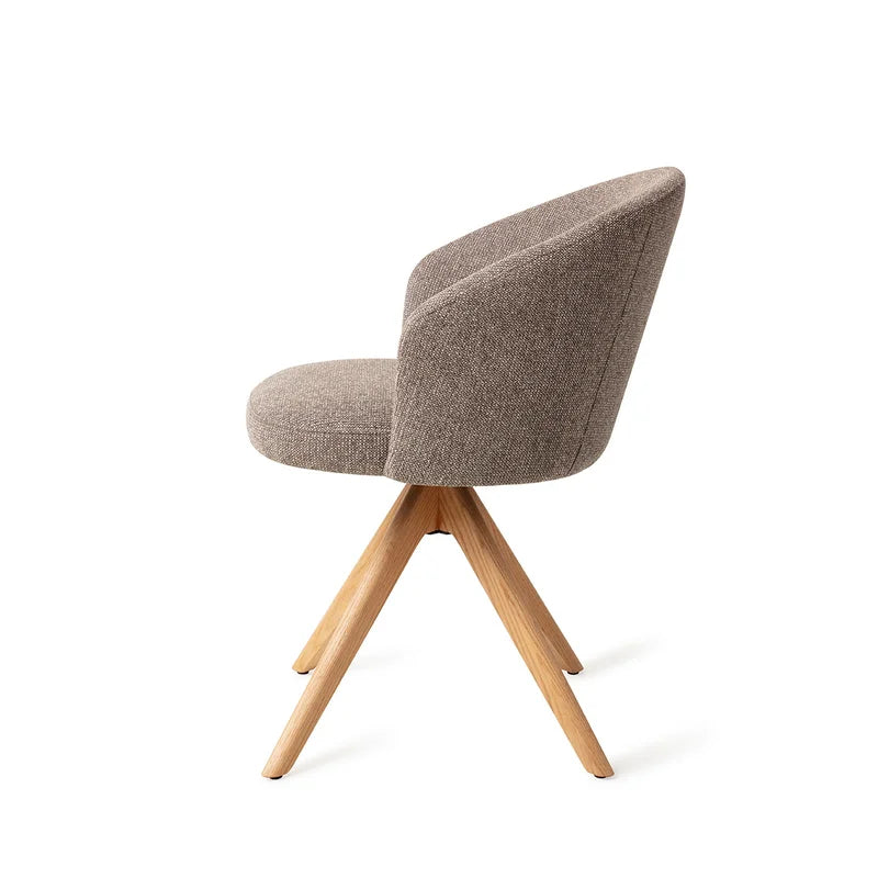 Tweedekansje Jesper Home Niimi eetkamerstoel revolve oak Saving Greige