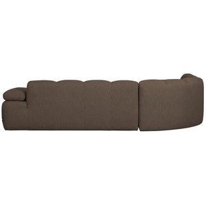 WOOOD Mojo hoekbank links bouclé bruin melange