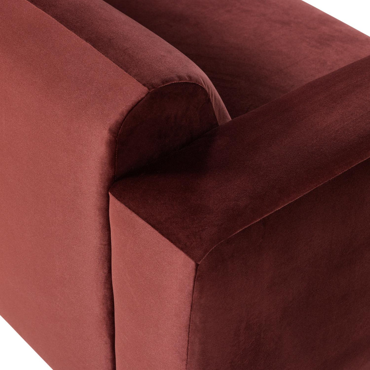 WOOOD Mojo Base 2-zits bank arm links velvet Kastanjebruin