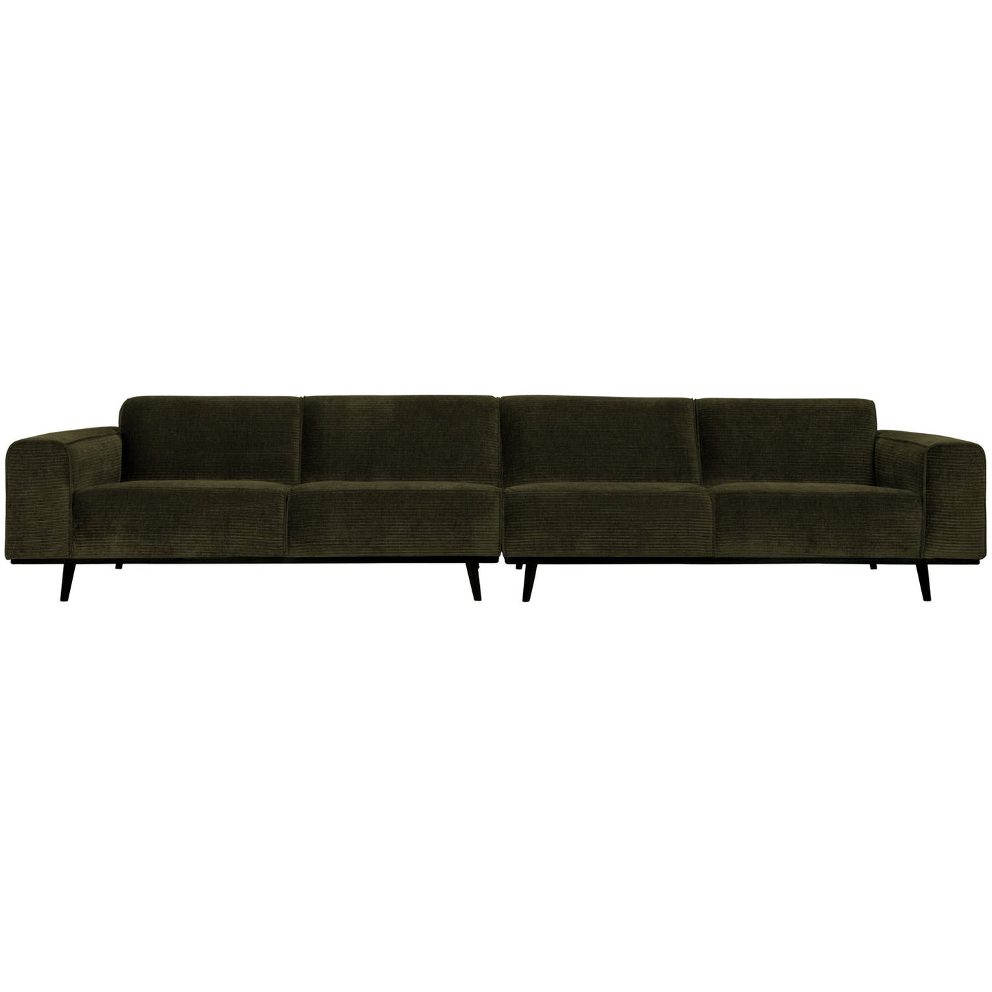 WOOOD Statement XL 4-zits bank 372 cm Ribstof Warm Groen