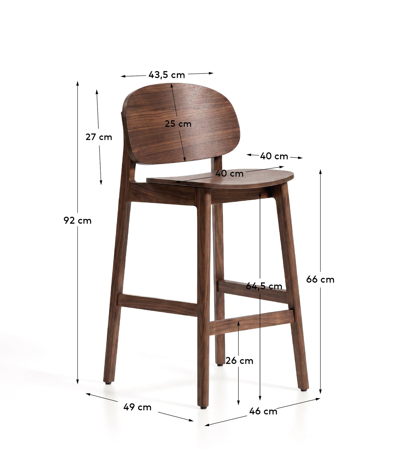 Kave Home Ludara barkruk H66 Brown