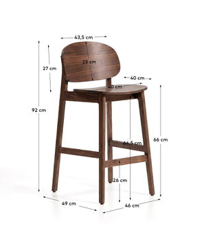 Kave Home Ludara barkruk H66 Brown