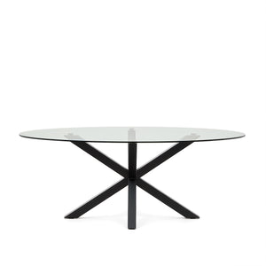Kave Home Argo eettafel ovaal 200x100 cm Clear/Black