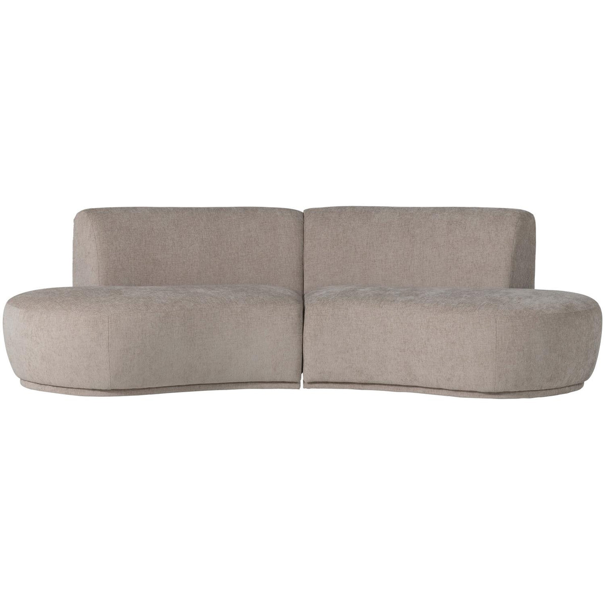 WOOOD Batavier 4-zits bank halfrond velvet Zand Melange