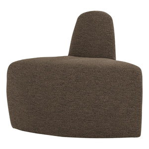 WOOOD Mojo Base eetbank hoek rond rugleuning bouclé Bruin