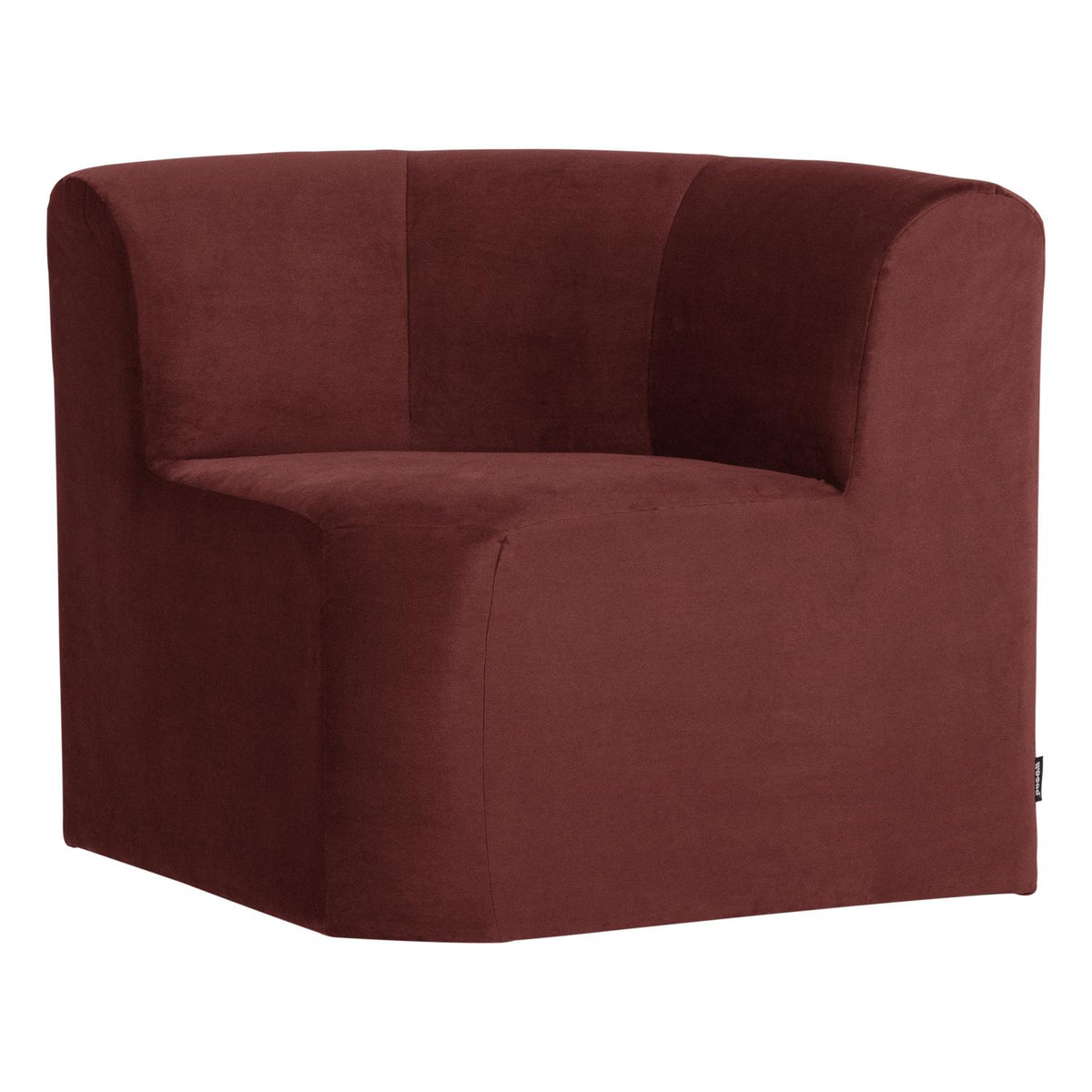 WOOOD Mojo Base eetbank hoek met rugleuning velvet Kastanjebruin