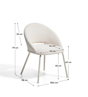 Kave Home Bonali eetkamerstoel chenille Beige