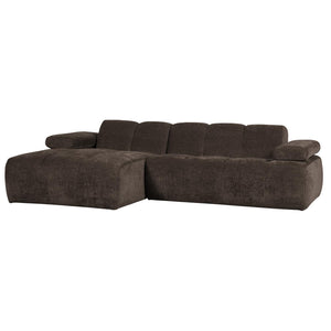 WOOOD Mojo chaise longue bank links ribstof Bruin