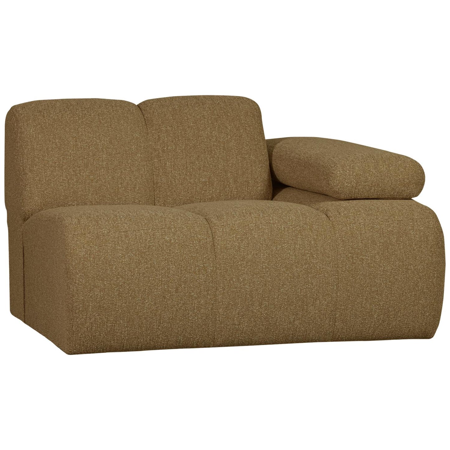 WOOOD Mojo 1-zits bank arm rechts bouclé Geel/Bruin
