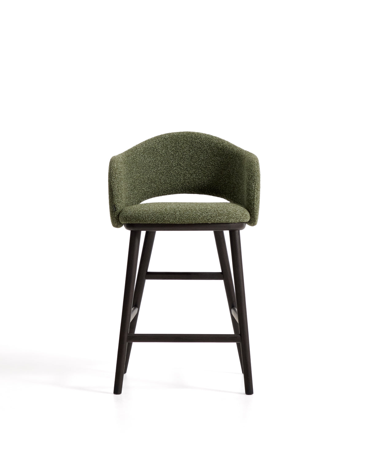 Kave Home Maina barkruk H65 dik chenille Groen zwart