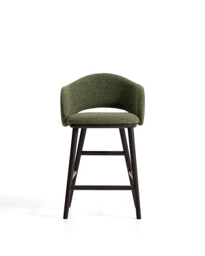 Kave Home Maina barkruk H65 dik chenille Groen zwart