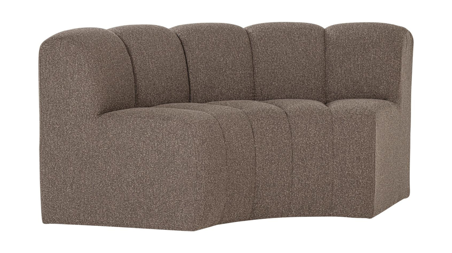 WOOOD Mojo eetbank halfronde hoek rugleuning Bouclé Bruin
