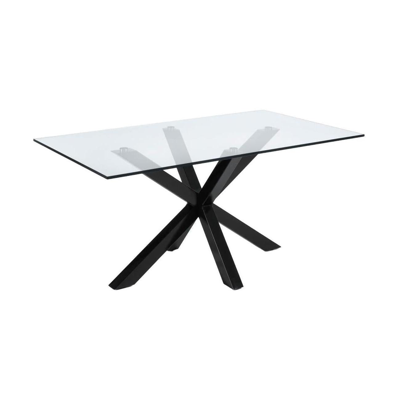 Kave Home Argo eettafel rechthoek 160x90 cm Clear/Black