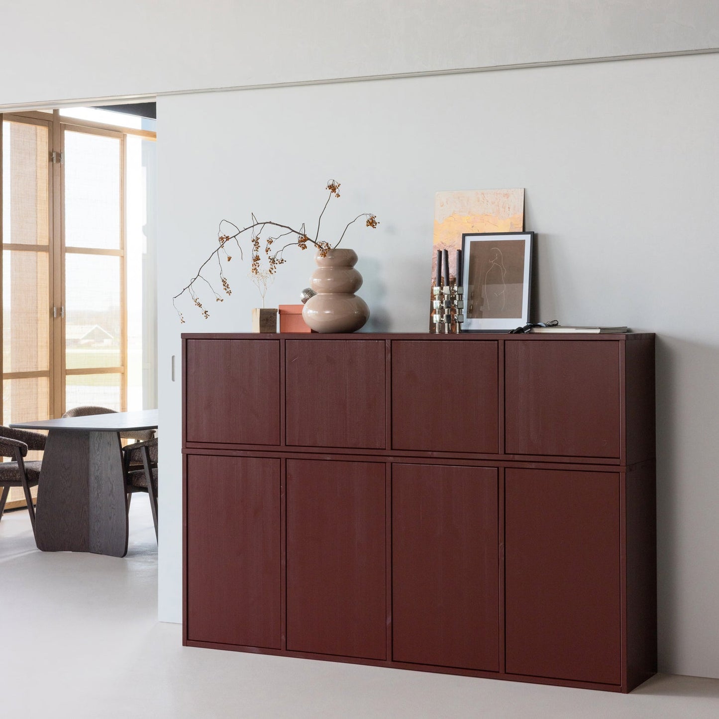 WOOOD Merel dressoir Bordeauxrood
